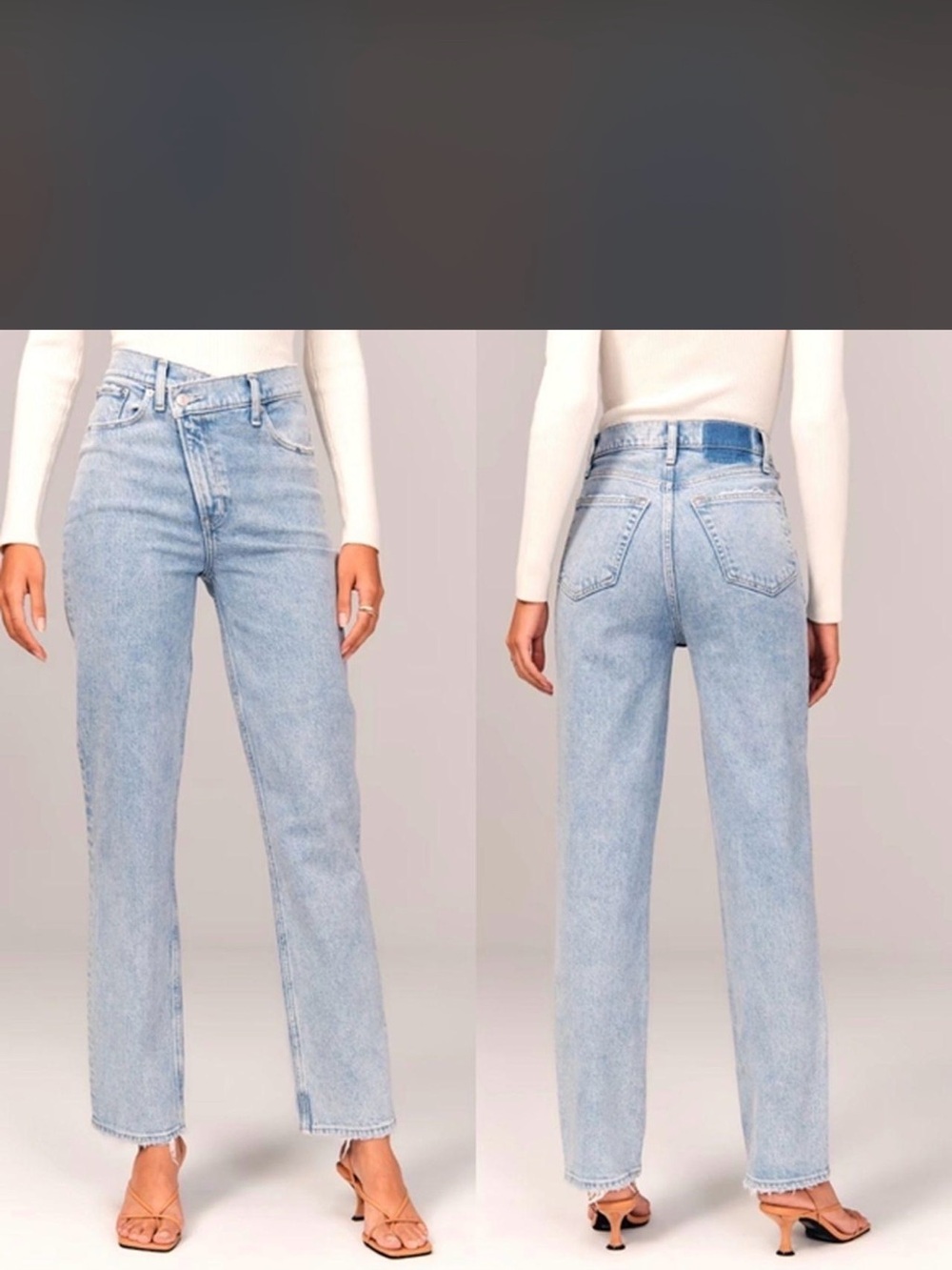 Abercrombie & Fitch Light Blue High-Rise Straight Jeans